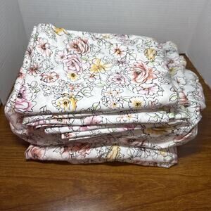 Charter Club Damask Designs Outlined Floral Twin Sheet Set Poppy